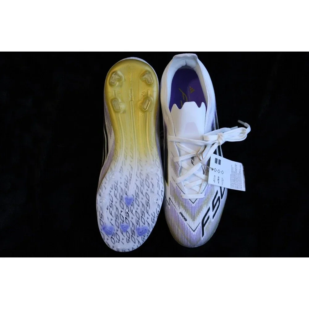 adidas F50 Elite FG Kids Soccer Cleats White Gold JH7713 NWT Firm Ground Size 5